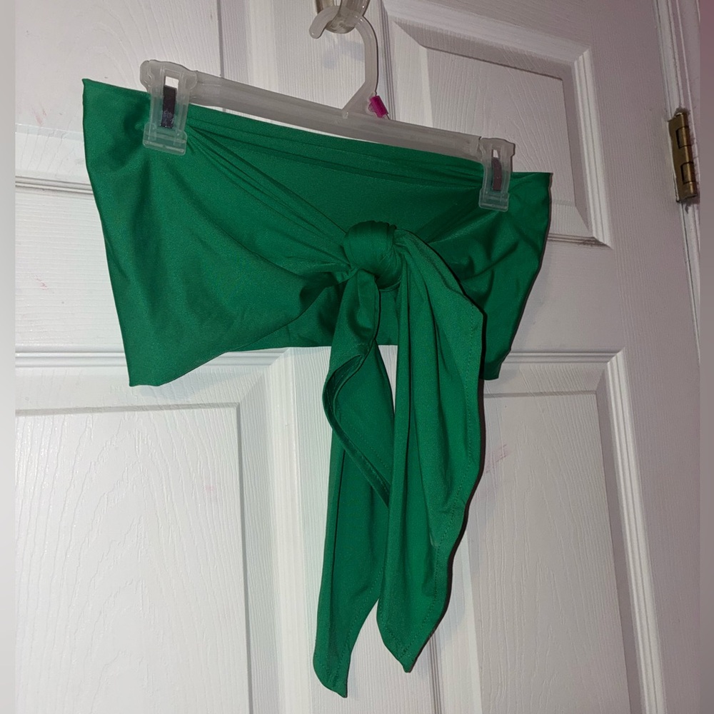 Vibrant Green Strapless Crop Top